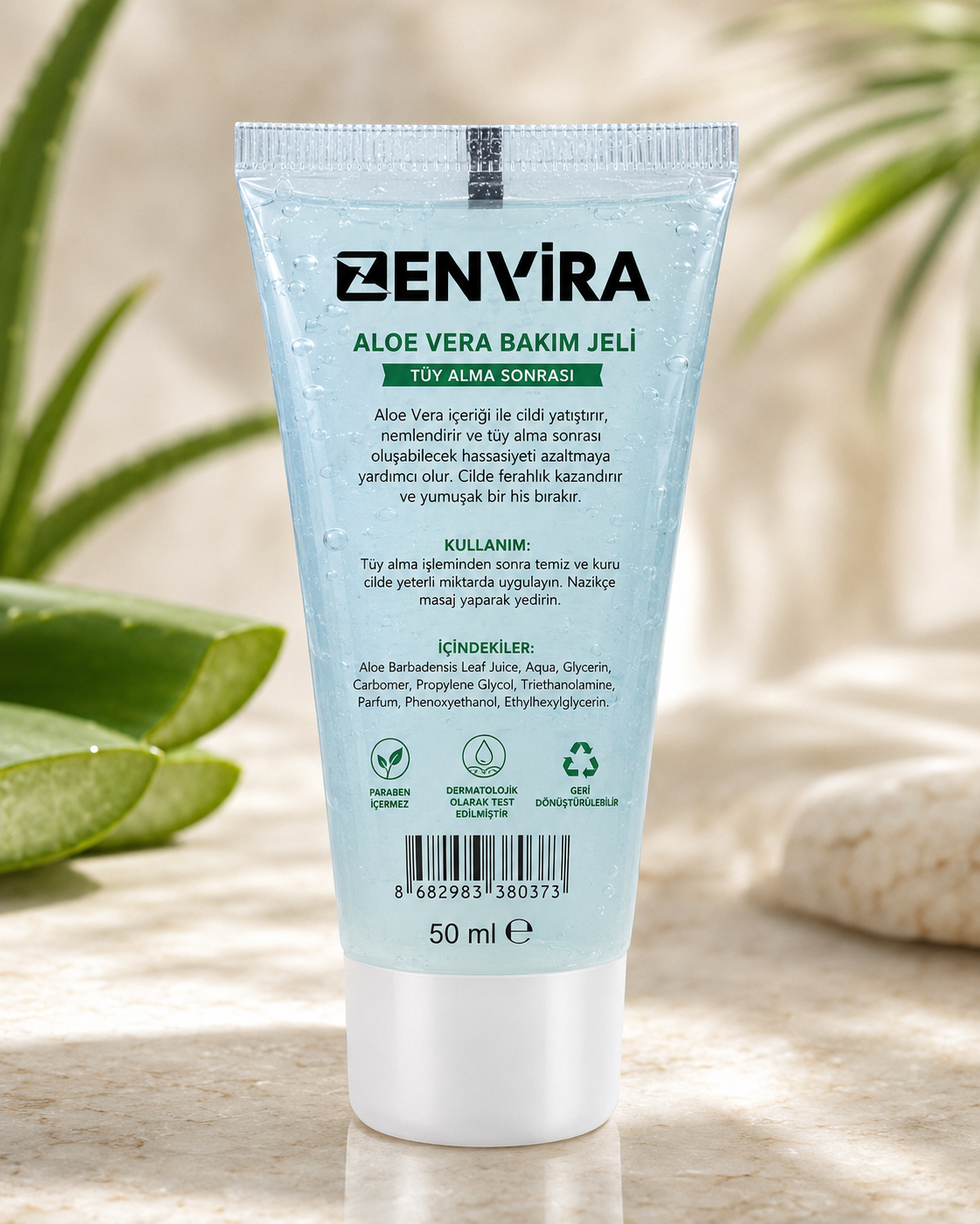 Zenvira™ Aloe Vera Tüy Alma Sonrası Bakım Jeli