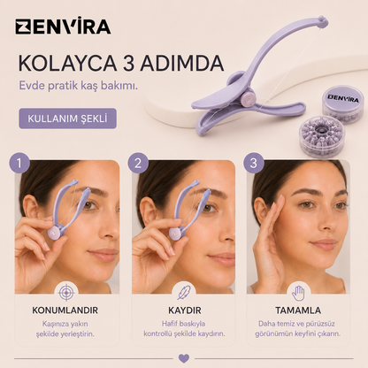 Zenvira™ İple Kaş Şekillendirme & Yüz Tüyü Alma Seti